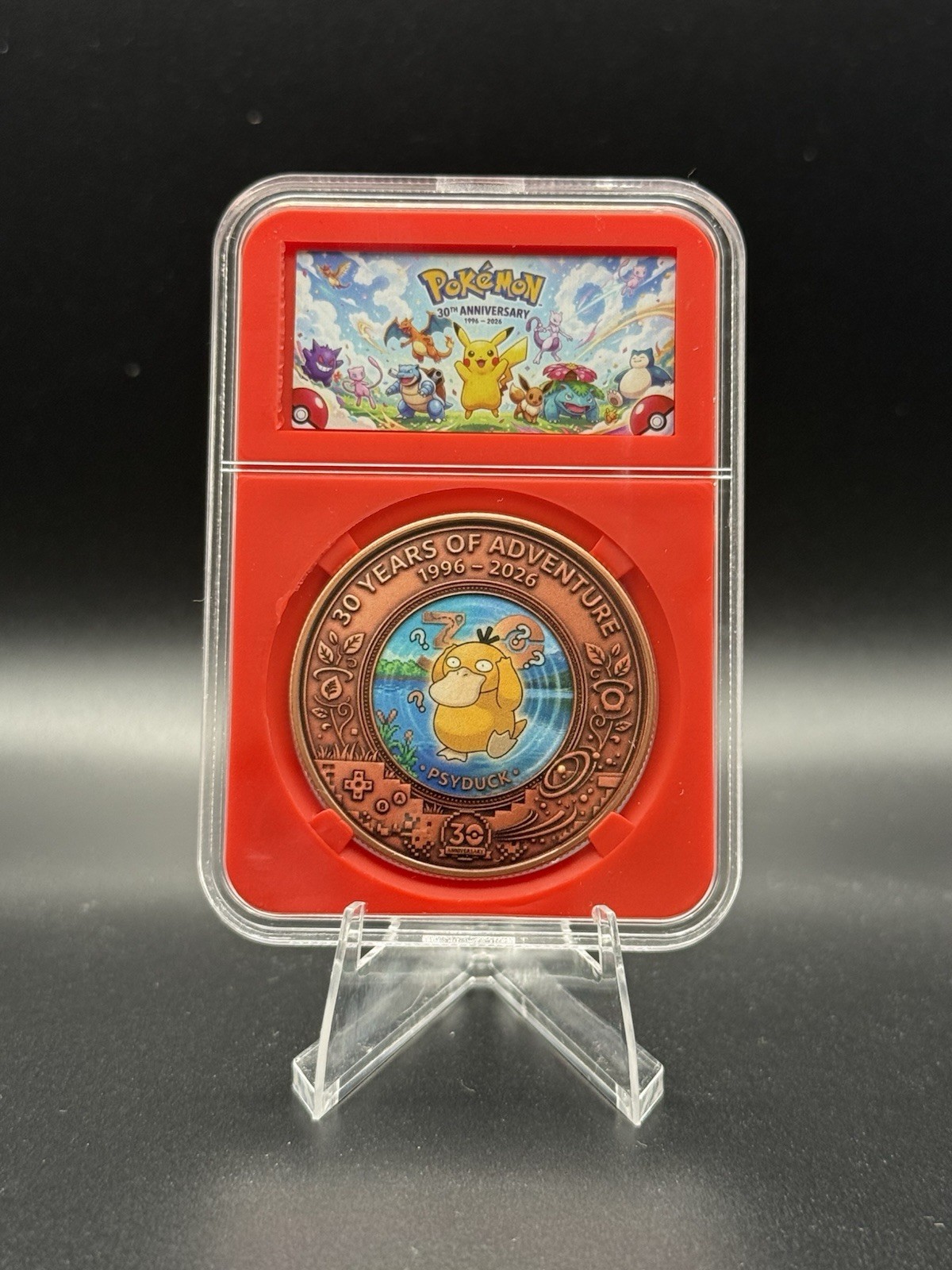 Psyduck Pokémon 30 Years of Adventure 1996-2026 1oz Copper Coin