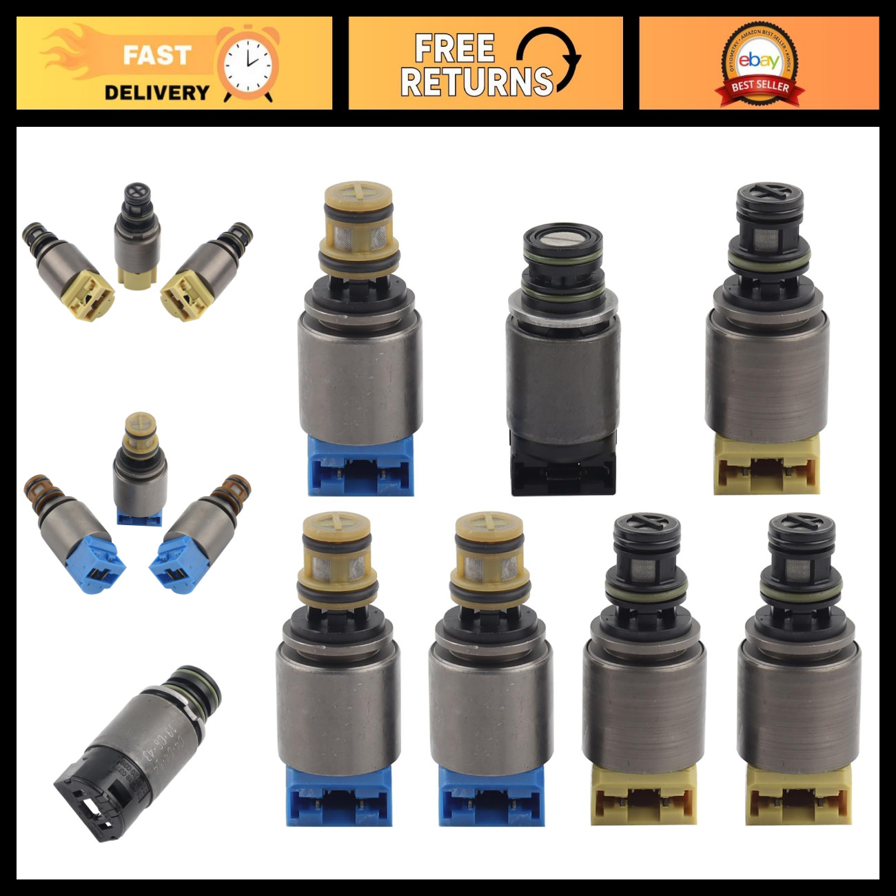 7Pcs 6-Speed Transmission Shift Solenoid Kit Fit for 2002-2011 BMW X3 X5 323i 32