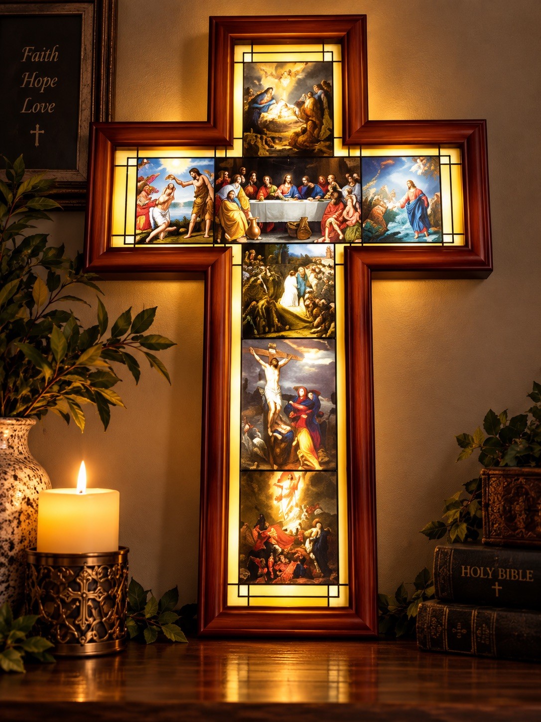 Bradford Exchange Light of Christ Illuminated Cross 2007 Limited Edition Working