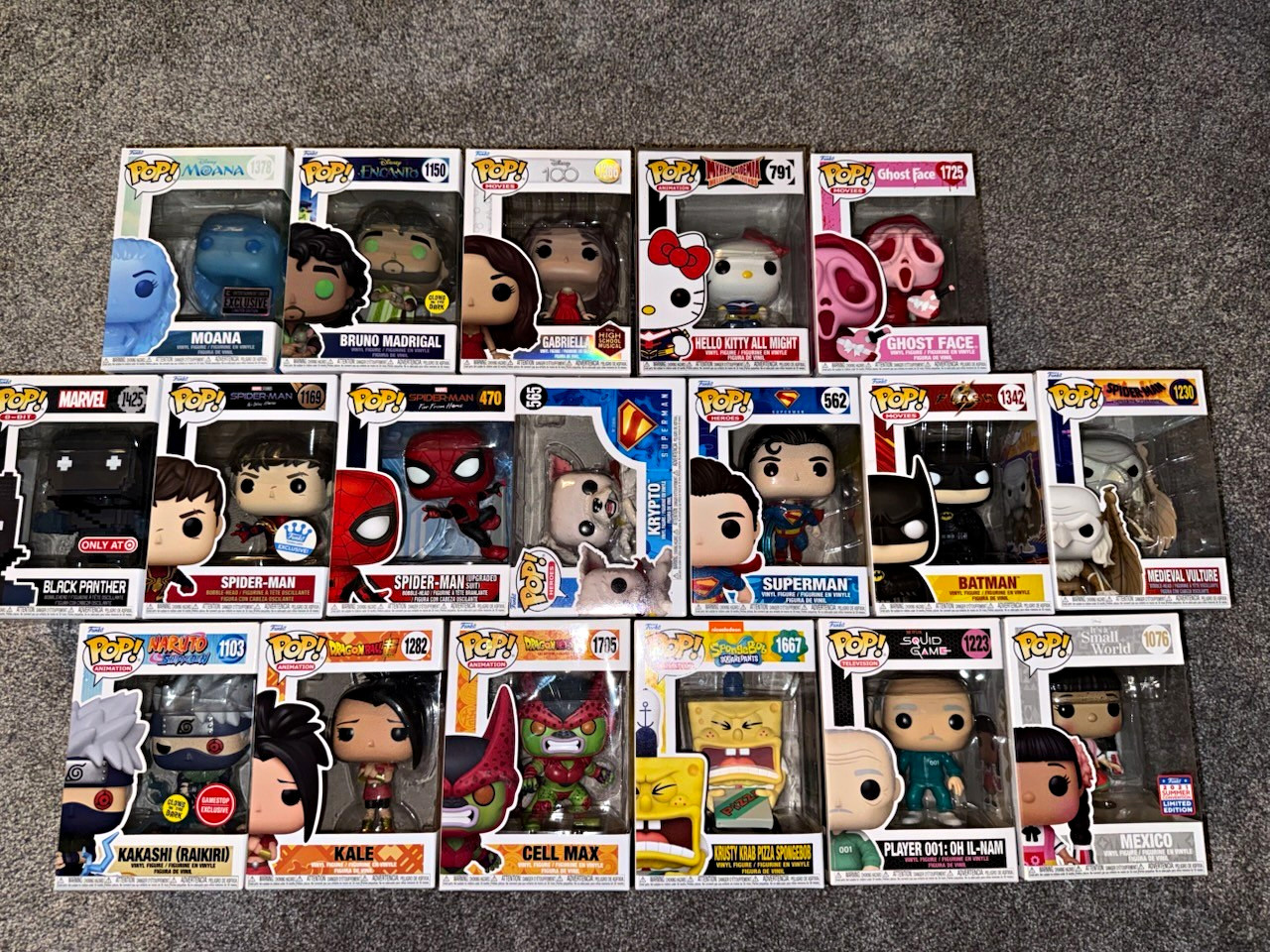 Funko Pop 14-Figure Mixed Lot Exclusive Unopened Spiderman & Ghostface Extra