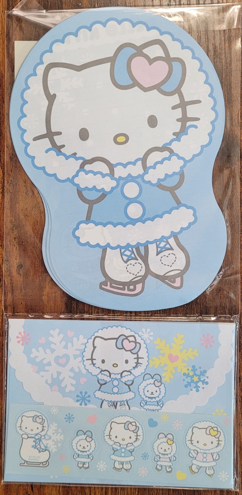 Vintage 2003 Hello Kitty Winter Ice Skating Letter Set NEW Sealed Sanrio Rare