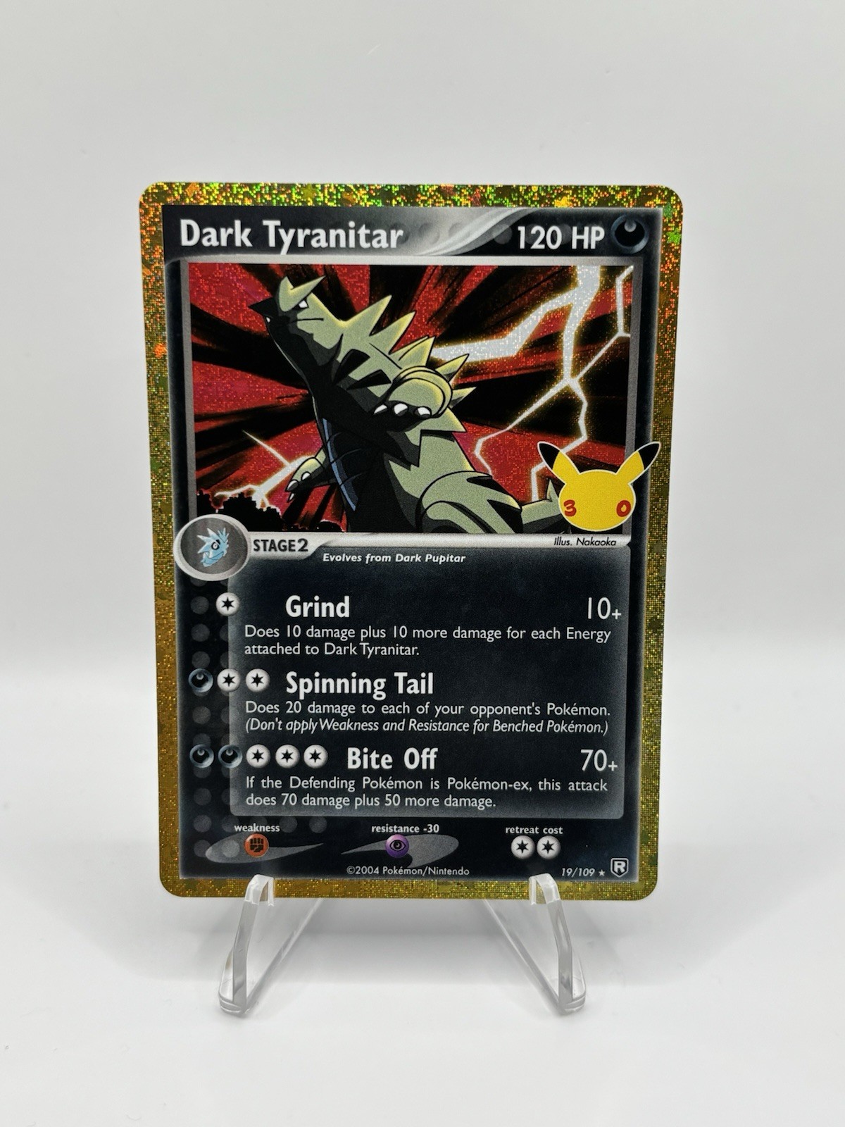 Pokémon TCG Dark Tyranitar 19/109 30th Anniversary - English - NM+ Pokémon TCG Dark Tyranitar 19/109 30th Anniversary - English - NM+