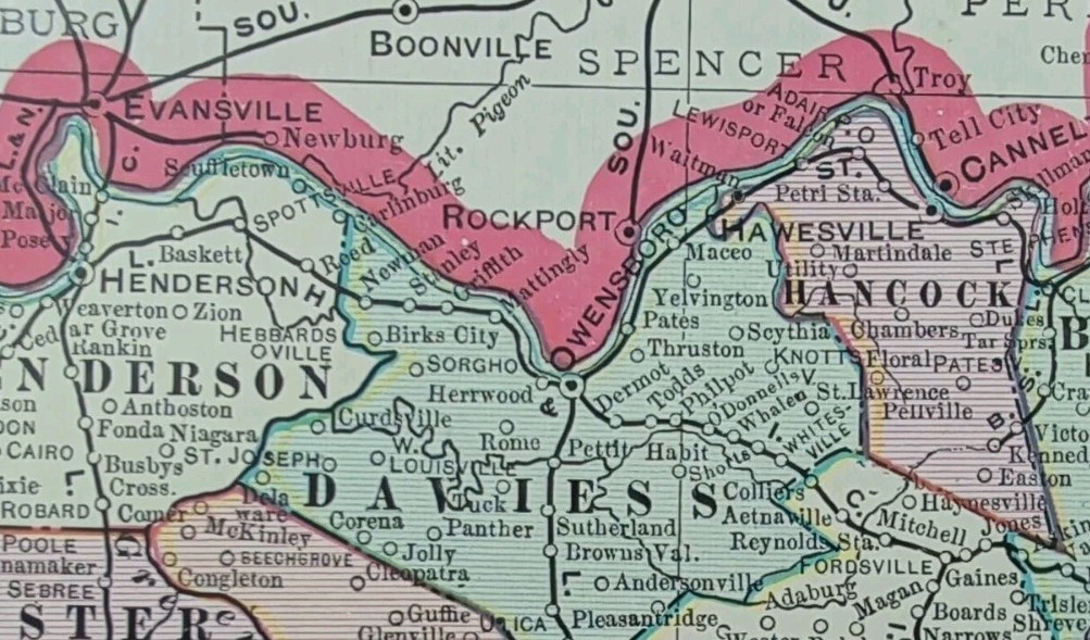 Vintage 1904 KENTUCKY Map 22