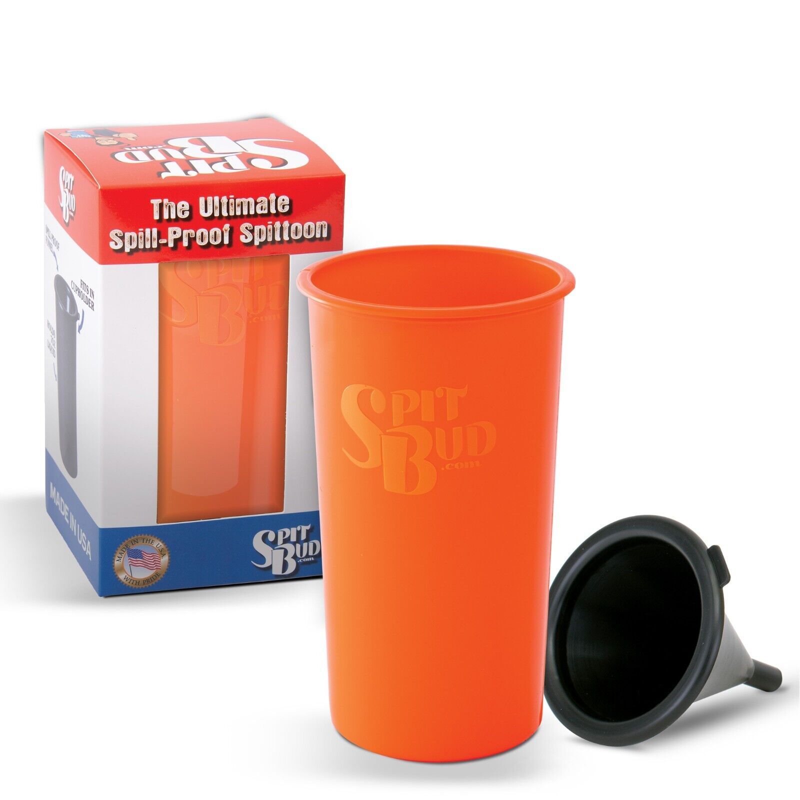 Spit Bud The Ultimate Spill Proof Portable Spittoon - Original Hunter Orange