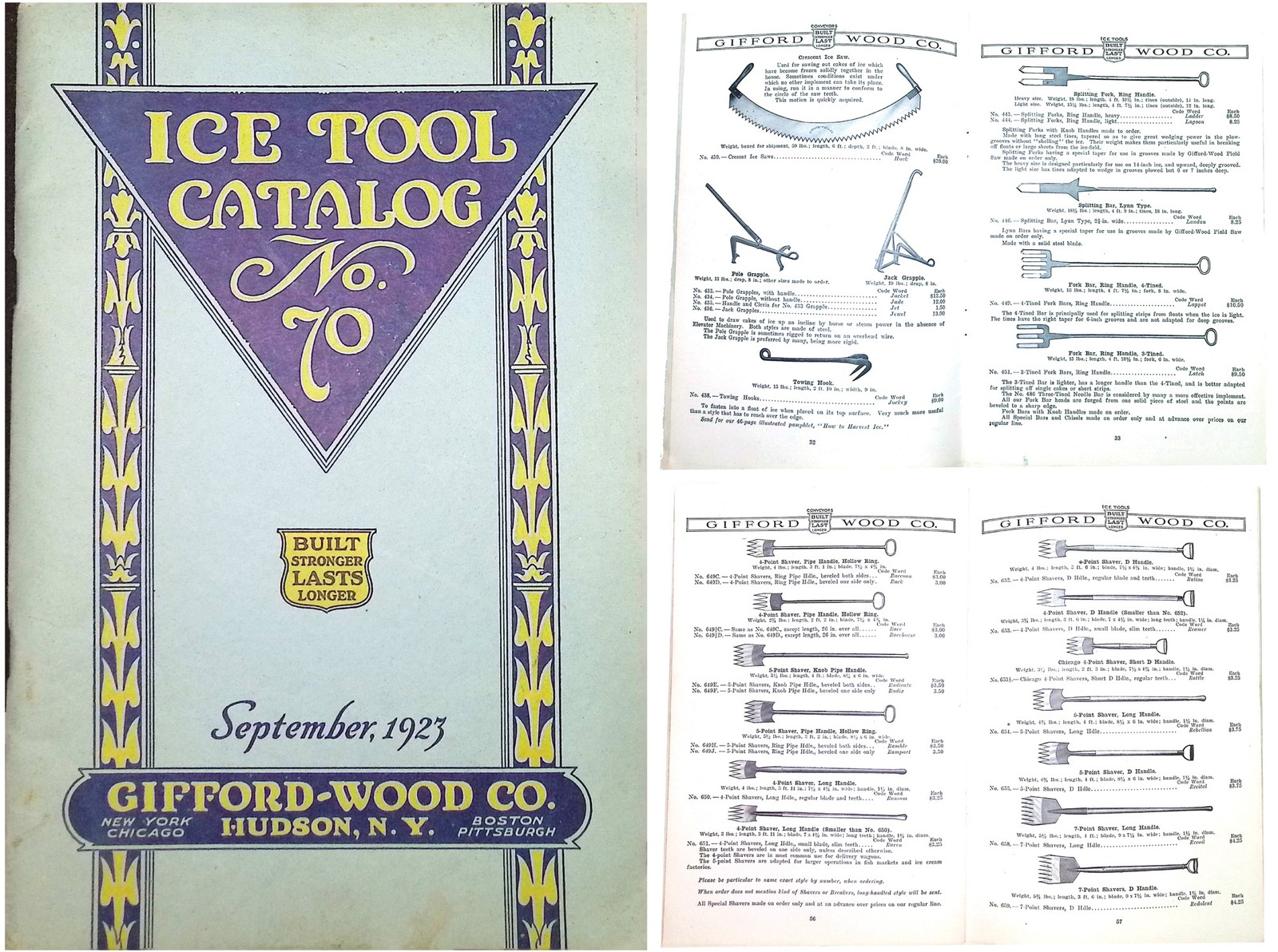 Orig. Sept. 1923 Gifford-Wood Catalogue of Ice Harvesting Tools - mjdtoolparts