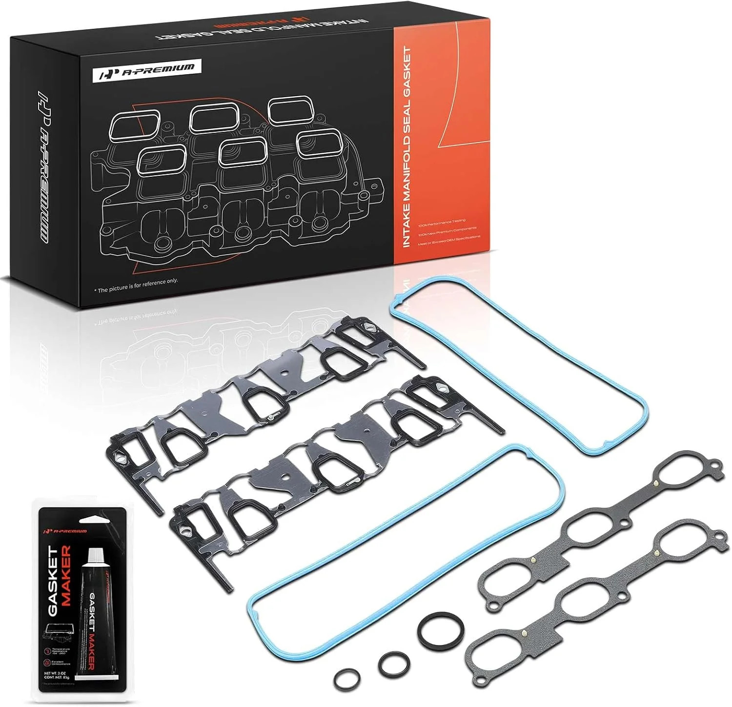 Lower and Upper Engine Intake Manifold Gasket Set (OHV 3.1L 3.4L) | Compatible w