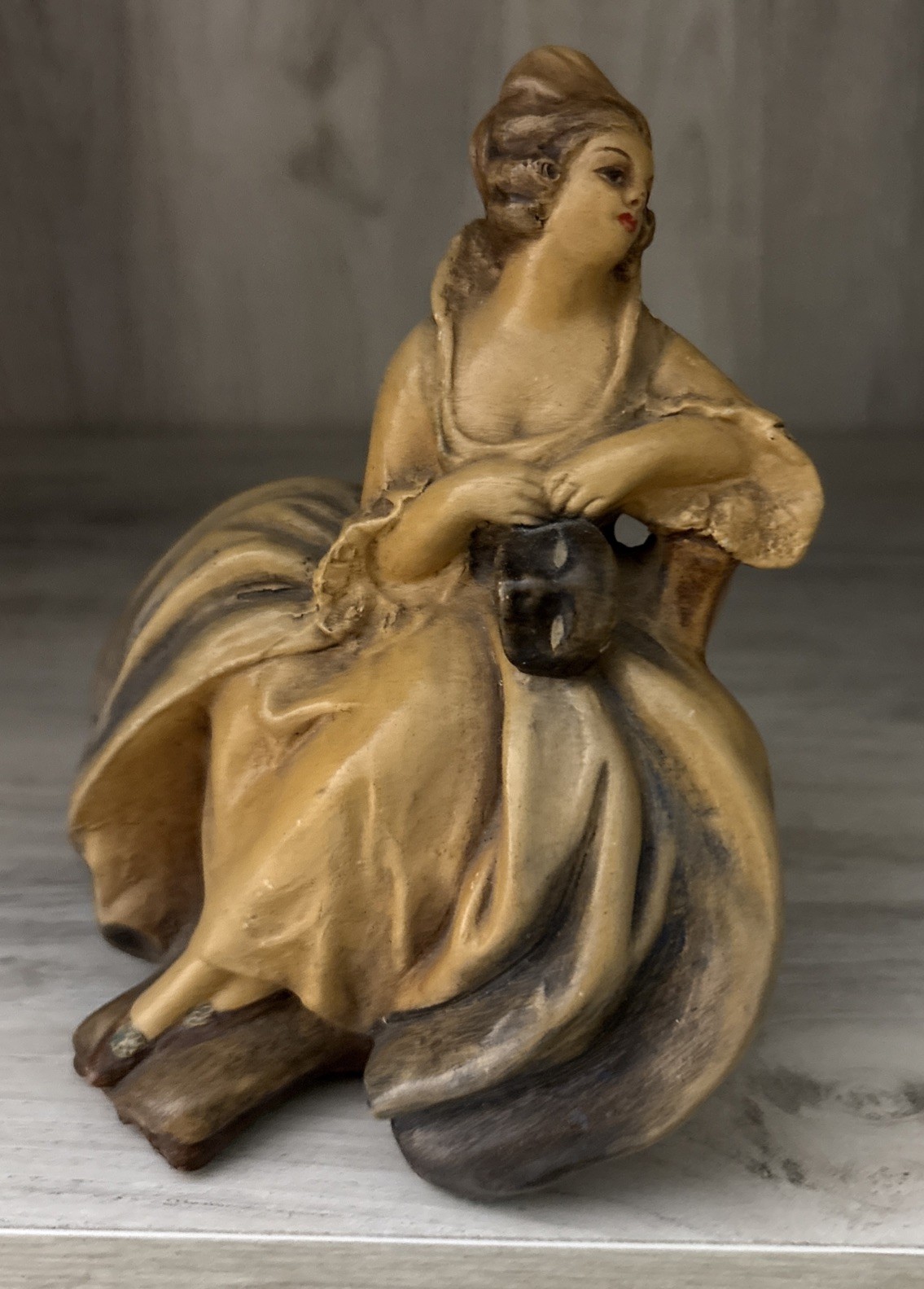 Vintage Chalkware Italian Woman Made In Italy