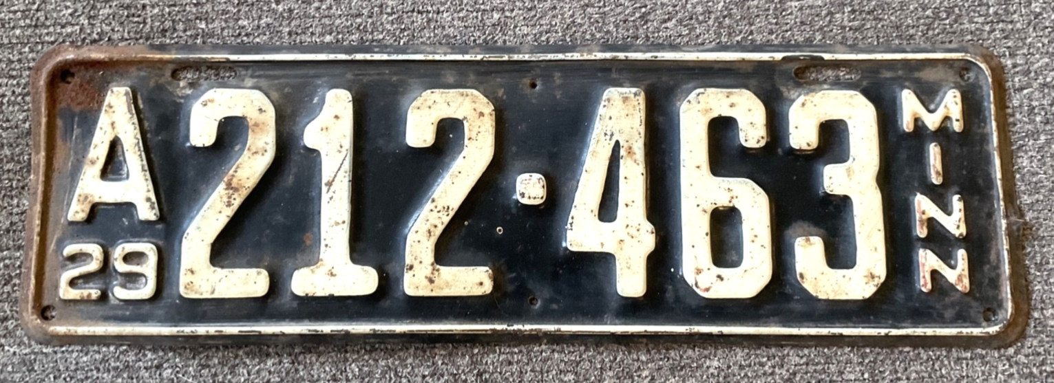 RARE 1929 MINNESOTA LICENSE PLATE ALL ORIGINAL PAINT FORD CHEVY DODGE NICE