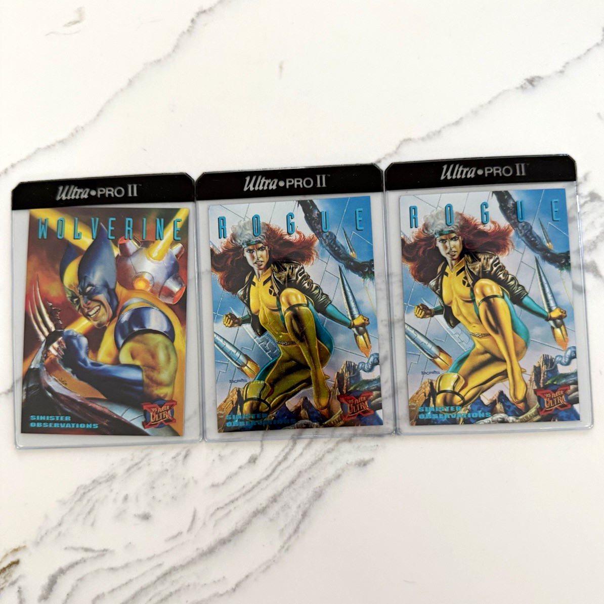 Fleer 1995 Fleer Ultra Sinister Observations X-Men Wolverine Rogue Card Lot 3