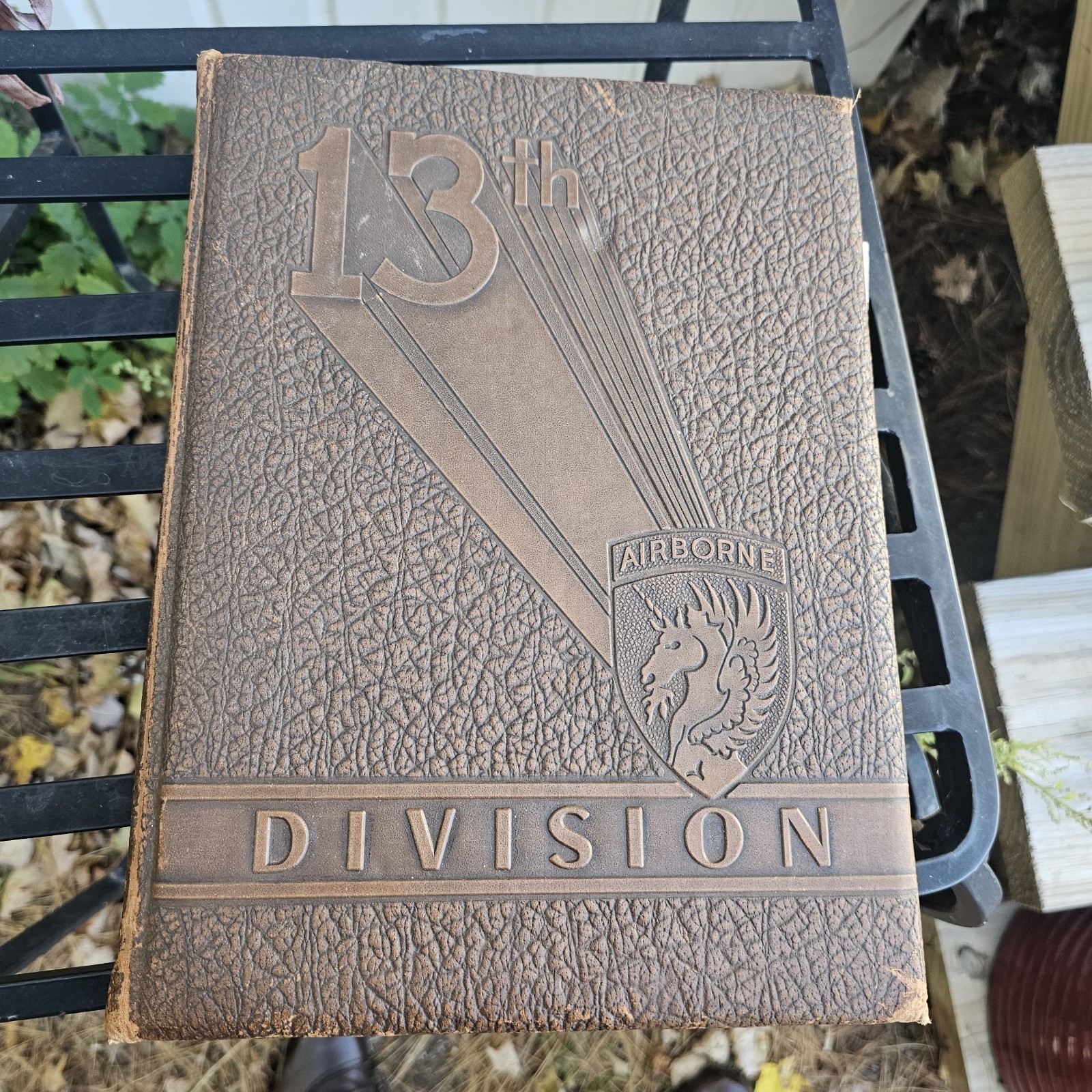 Original 1946 13th Airborne Division WWII Unit History Book Pictorial + Patches 