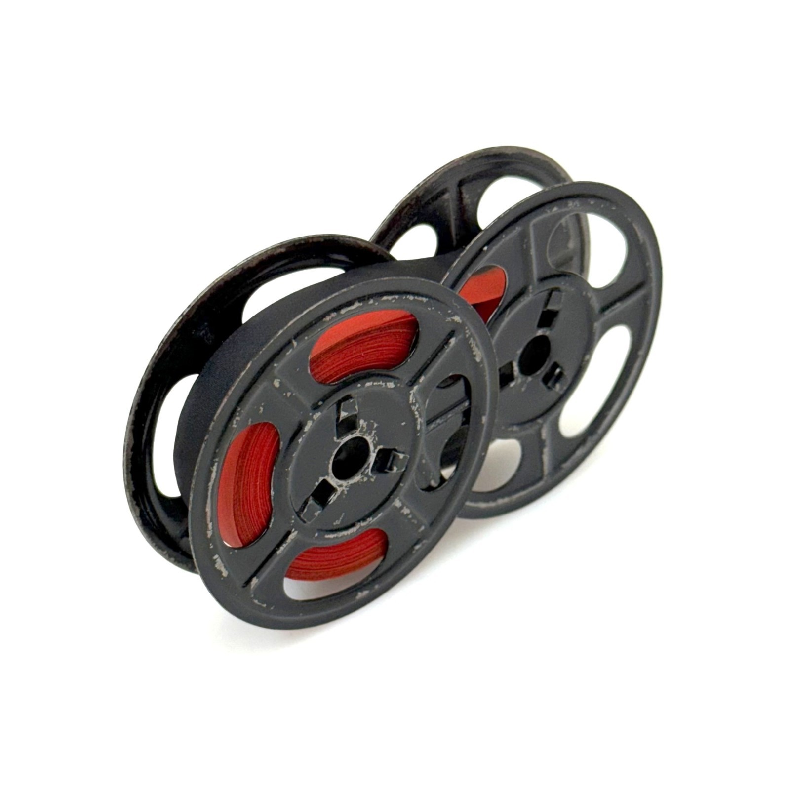 Black / Red Ribbon on METAL SPOOLS for Olivetti Typewriter Portable Lettera 32