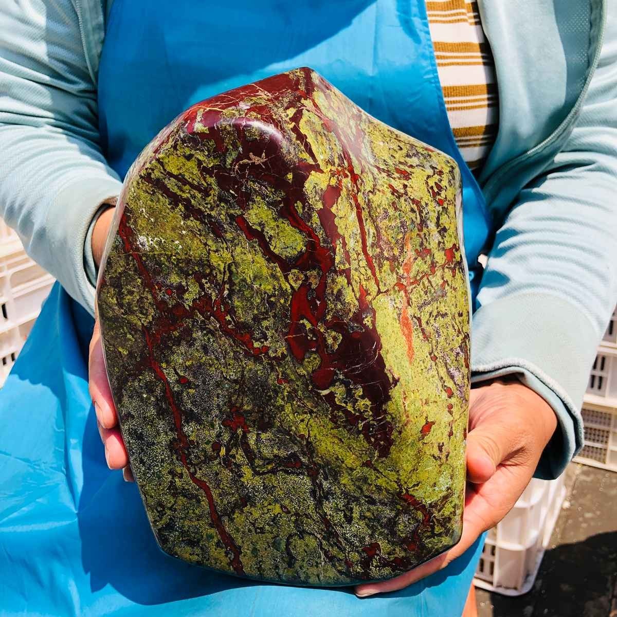 20.59 LB Natural Dragon Blood Free Form Specimen Polished Stone Crystal Healing