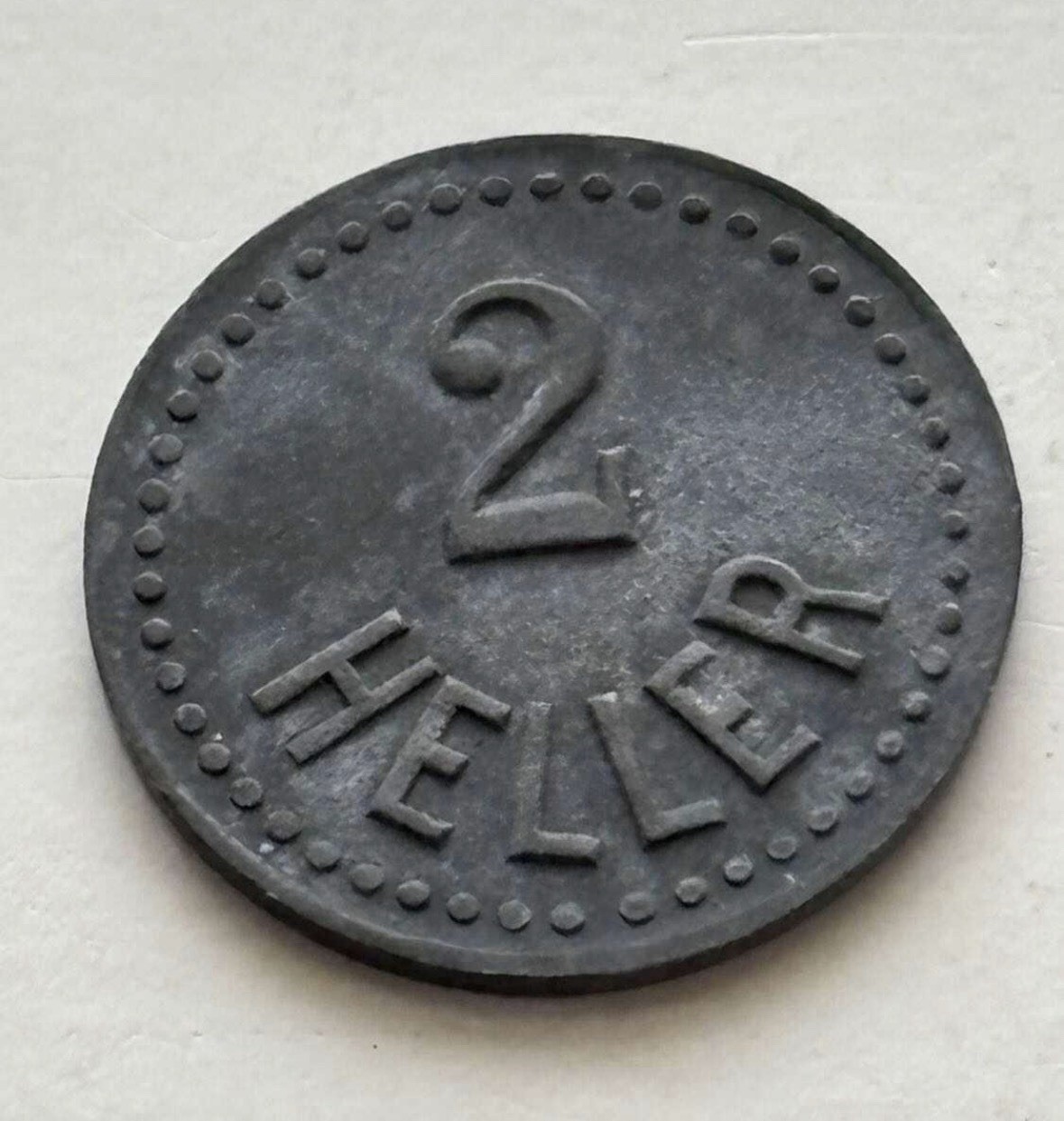 1915-1920 Grödig, Austria-Hungary POW-camp 2 Heller Token