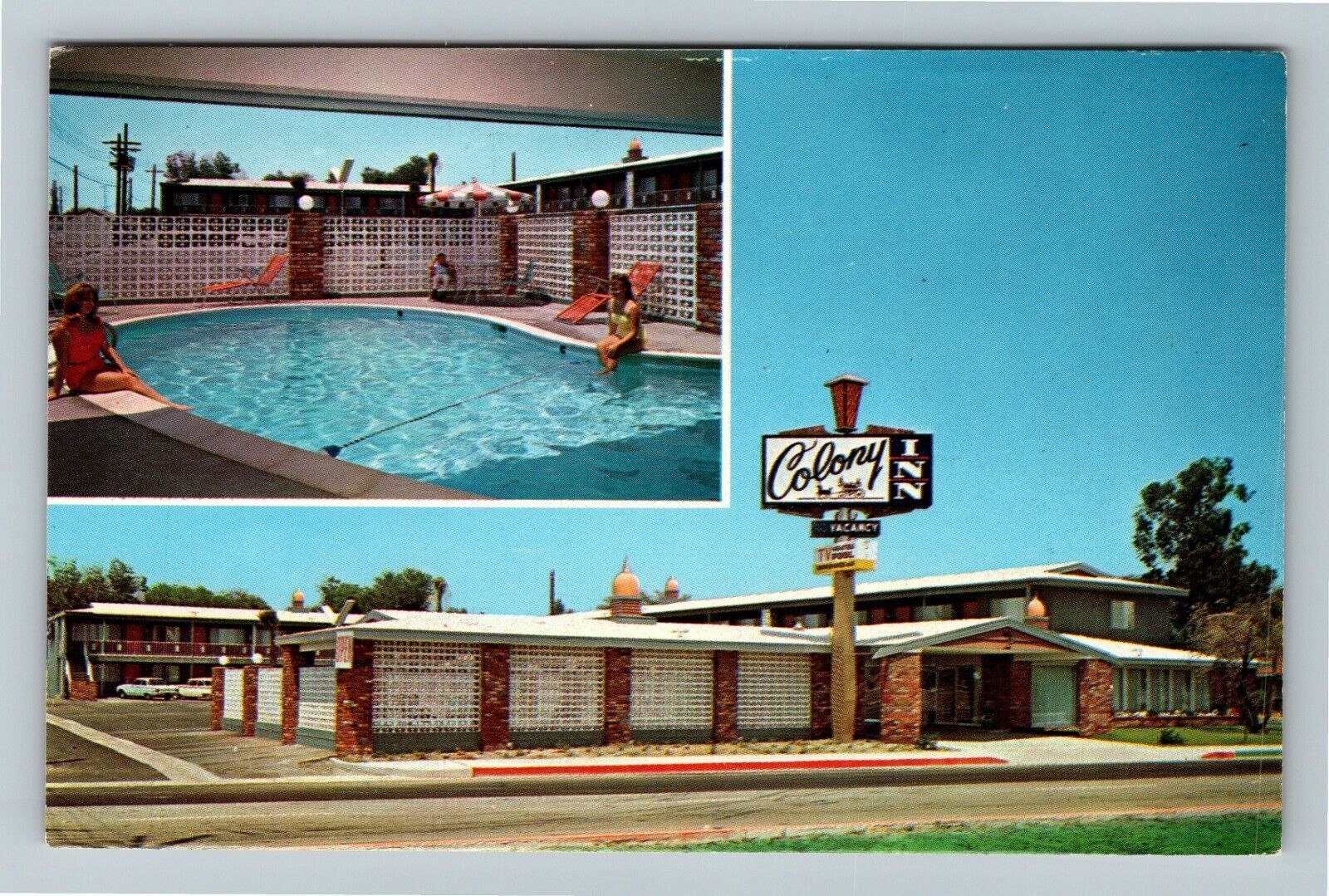Colton CA-California Colony Inn Motel & Restaurant Antique Vintage Postcard