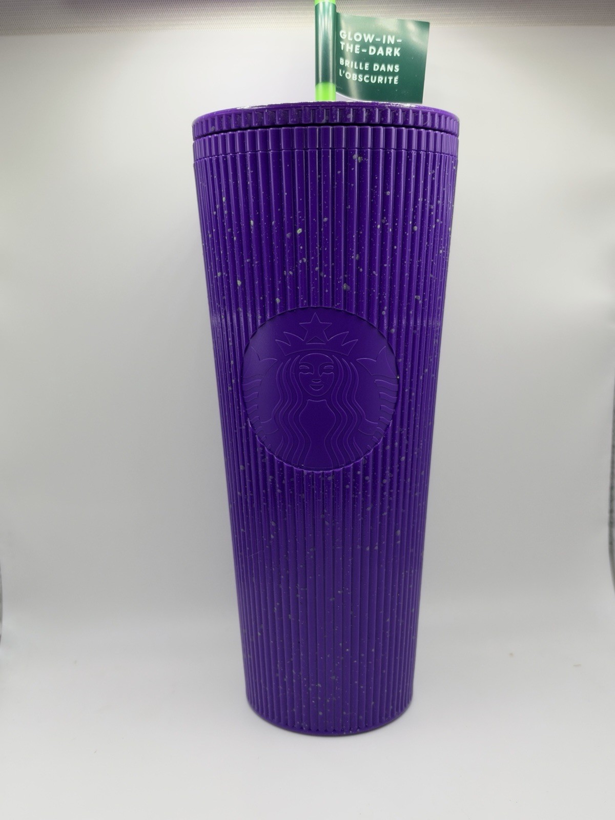 Starbucks Halloween Glow In The Dark Purple Splatter 24oz Venti Cold Cup Tumbler