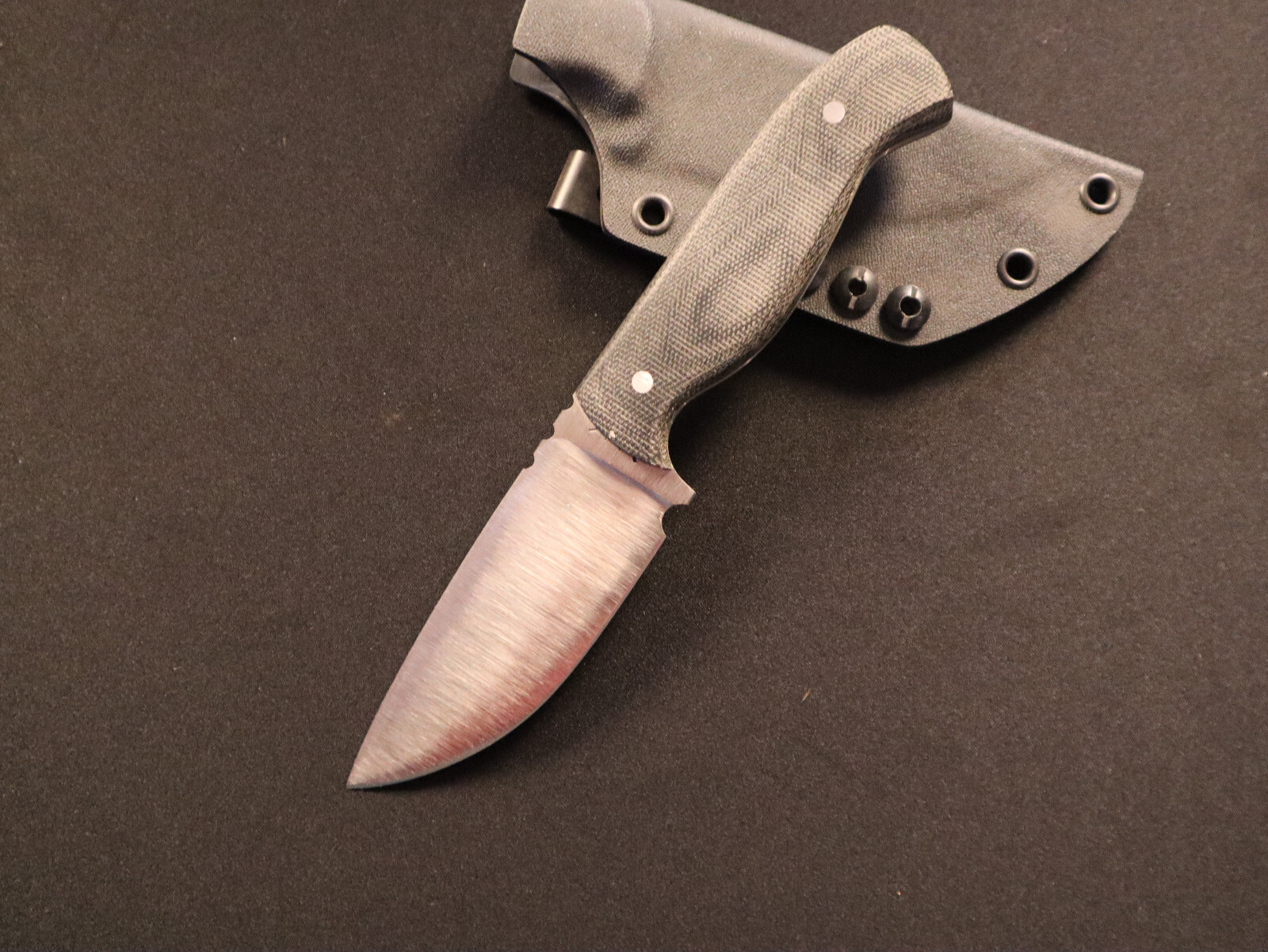 Custom Fixed Blade Knife Full Tang 1095 Carbon Steel Satin Finish MADE IN USA