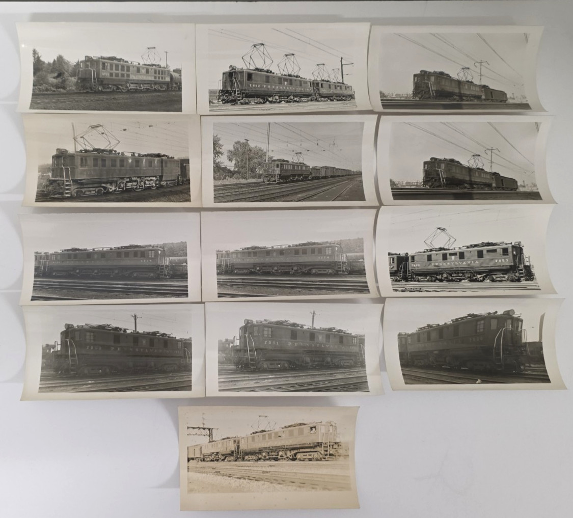 C. 1940s Pennsylvania Railroad PRR Electric Locomotive Photo Lot Of 13