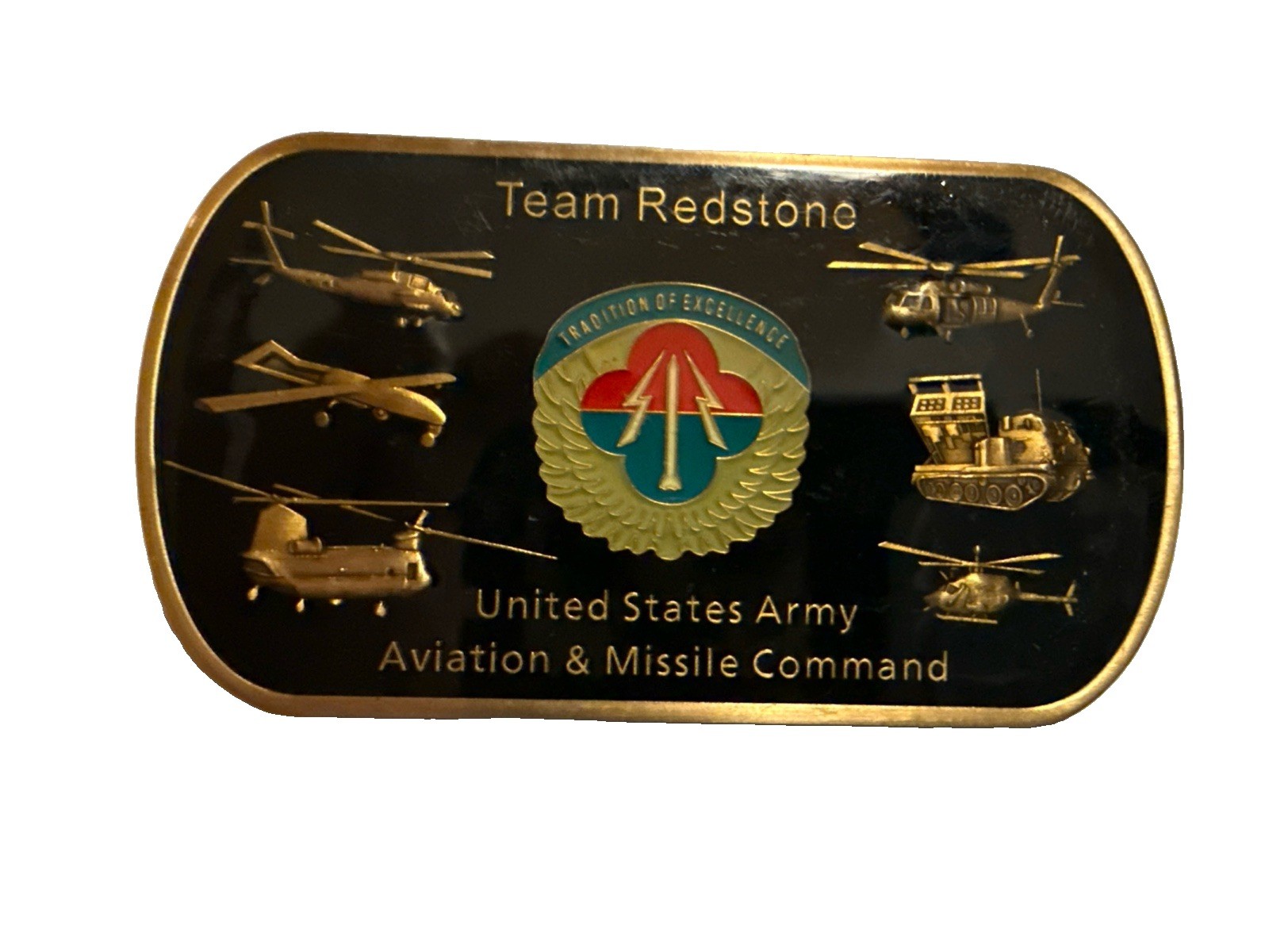 CHALLENGE COIN TEAM REDSTONE US ARMY AVIATION & MISSILE COMMAND ARSENAL ALABAMA