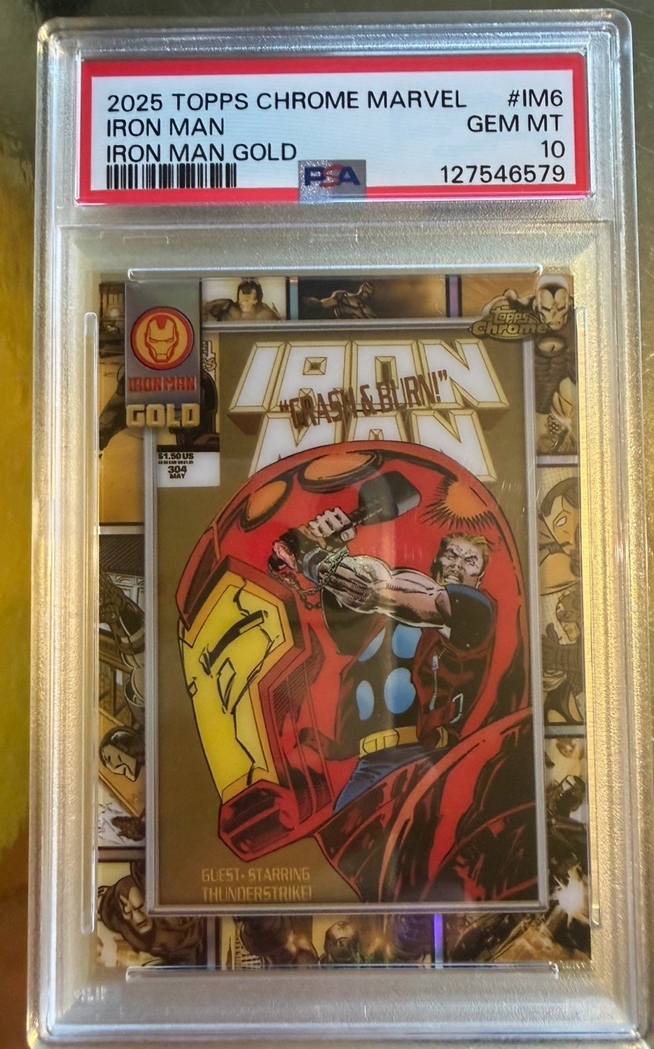 Iron Man PSA 10 2025 Topps Chrome Marvel Gold IM6 Insert