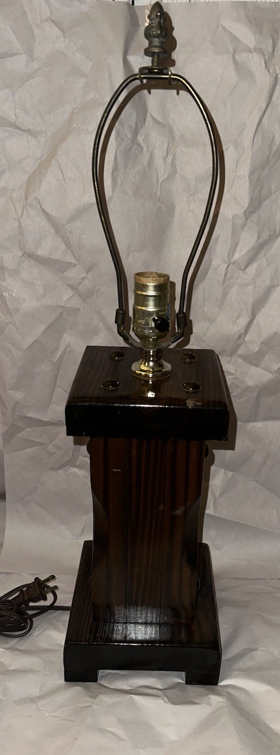 Vintage Wooden Alabama Lamp 1970s