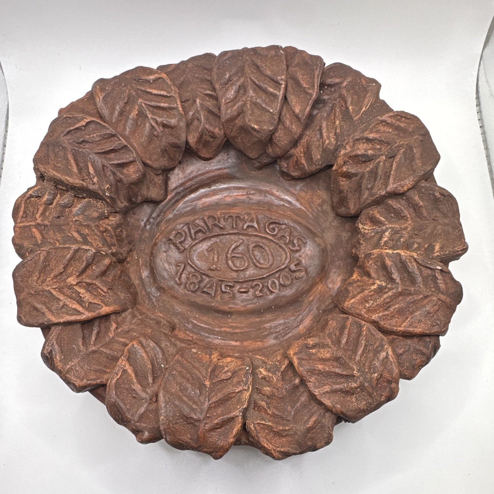 RARE Vintage Partagas 160th Anniversary Cigar Ashtray Ceramic Tobacco Leaf W/Box