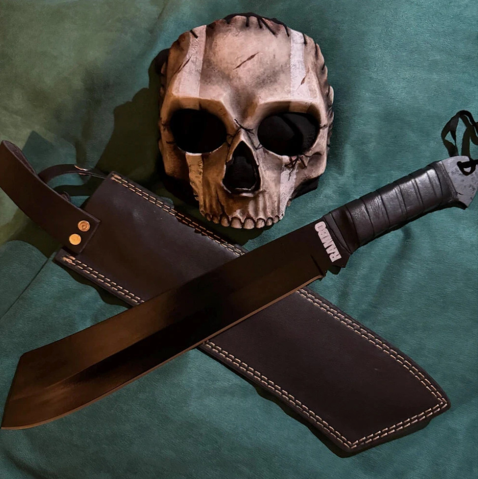Handmade Rambo IV Heavy Hunting Survival Tactical Machete Knife & Sheath.