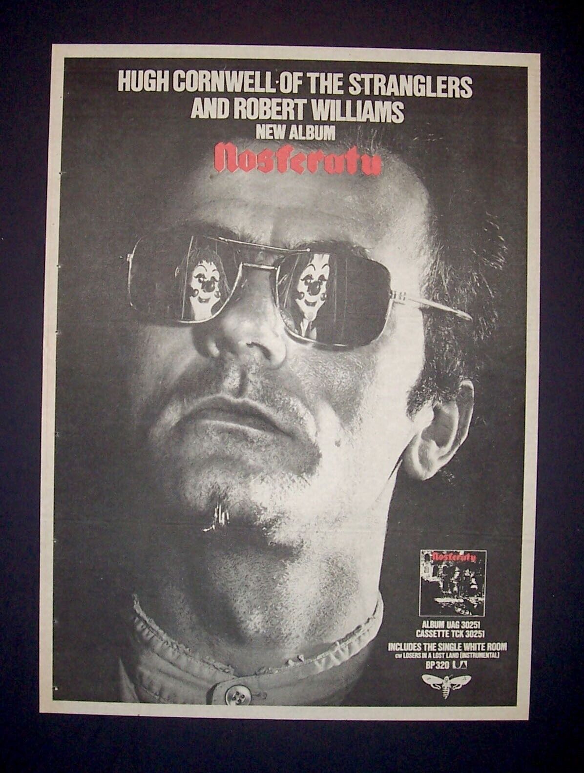 Hugh Cornwall Nosferatu 1979 Poster Type Ad, Promo Advert (The Stranglers)