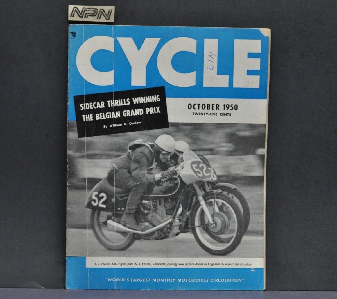 Vintage Cycle Magazine October 1950 AJS Factory Motorcycle Racing Triumph Harley
