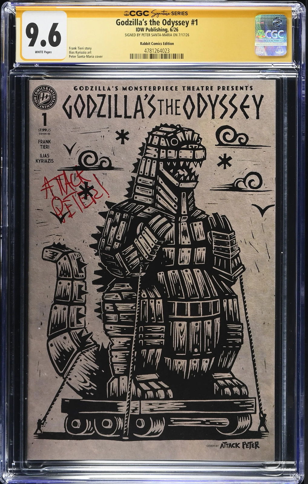 Godzilla’s The Odyssey | ATTACK PETER TROJANZILLA VARIANT | CGC SS 9.6 Godzilla’s The Odyssey | ATTACK PETER TROJANZILLA VARIANT | CGC SS 9.6