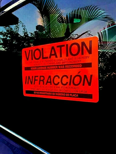 (REAL) 5 PACK NO PARKING WARNING STICKERS BILINGUAL VIOLATION ⭐700+ PKS SOLD⭐