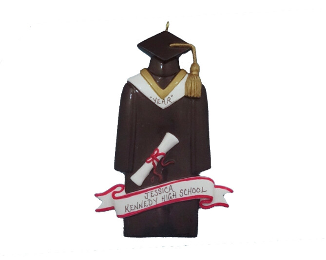 Personalized Graduation Gown Boy / Girl Christmas Ornament 