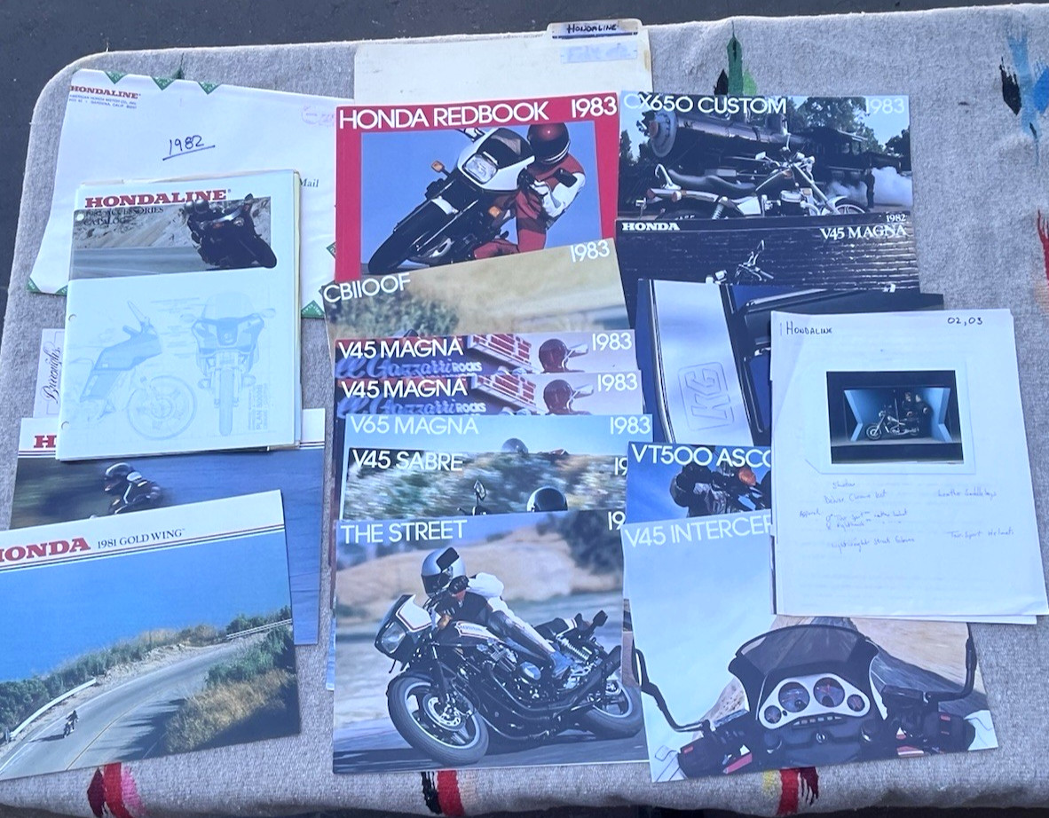 Honda Motorcycle Hondaline Redbook Brochure Catalog Lot 1981 1982 1983 Redbook