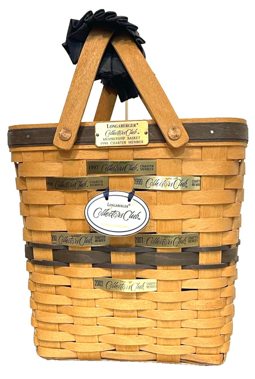 Vintage 1996 Signed Longaberger Collectors Club Membership Basket Charter Member