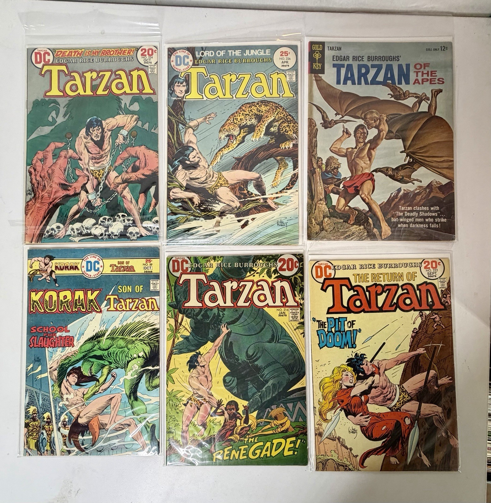 Tarzan Gold Key Comic Lot 6 pieces Edgar Rice Burroughs Lot #4