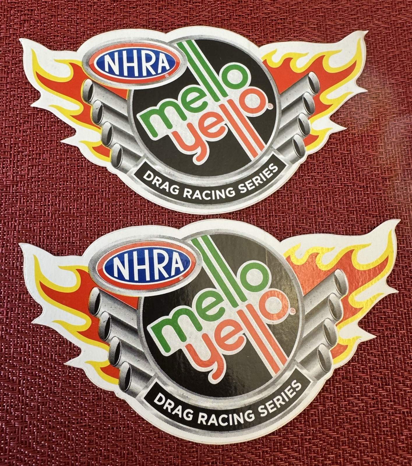Lot 2 Racing Glossy STICKER Decal Mello Yello NHRA Drag Championship