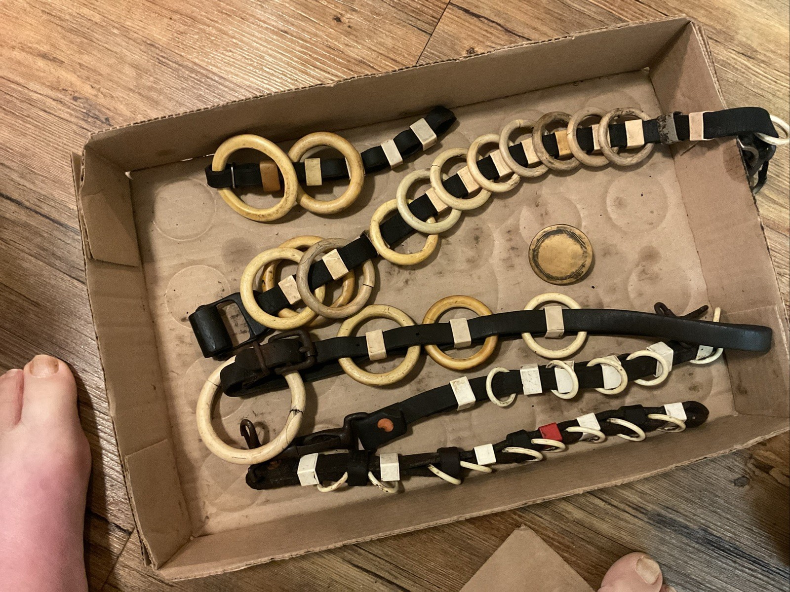 Vintage Horse Tack Harness Celluloid Rings . Jot Lot. 