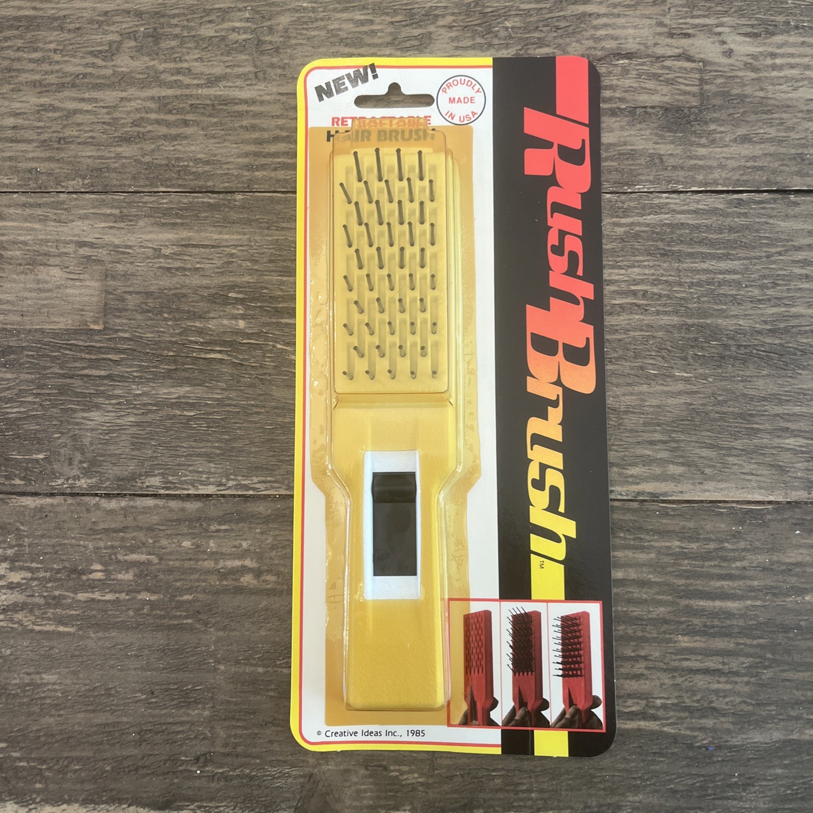 NEW Vtg 1985 RUSH BRUSH Hair Retractable Bristle Nostalgia WHITE Movie Prop 80s