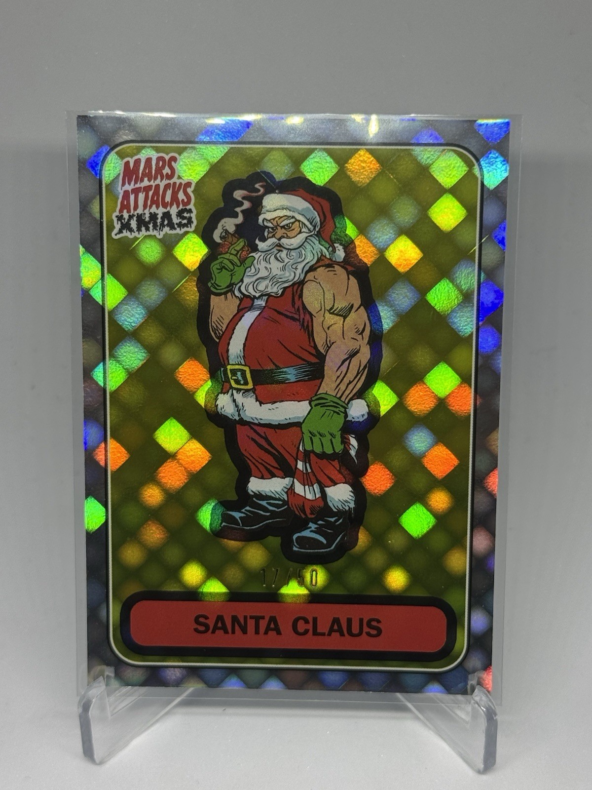 2026 Topps Mars Attacks Xmas Santa Claus B-51 Dotz parallel 17/50 SP