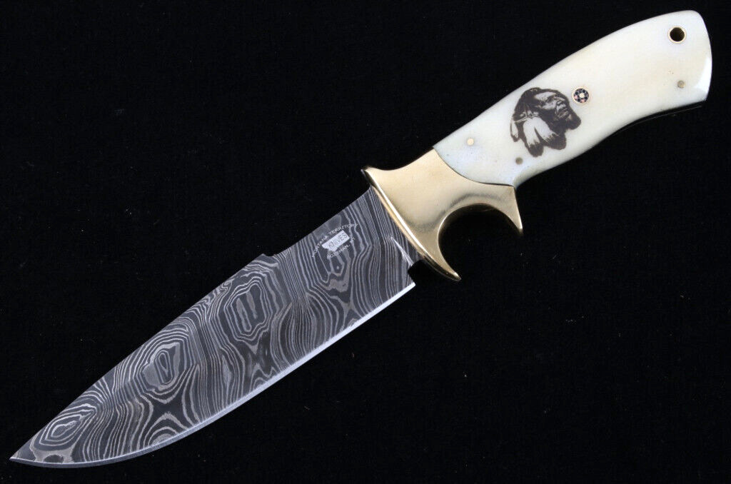 Blackfeet Indian Hunting Knife  Buffalo Bone Handles MONTANA TERRITORY KNIVES
