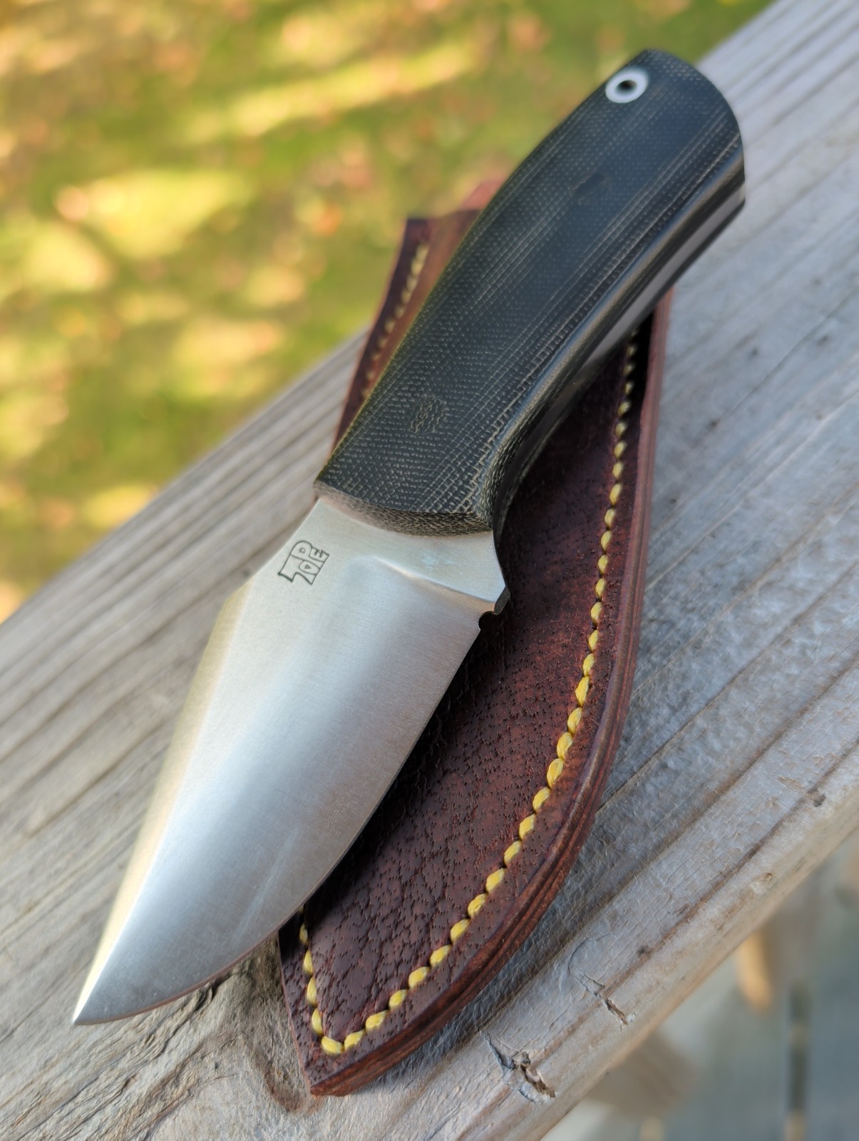 Bark River Dan Tope Bulldog Knife CPM 3V Mikes Sample Black Canvas Left Sheath