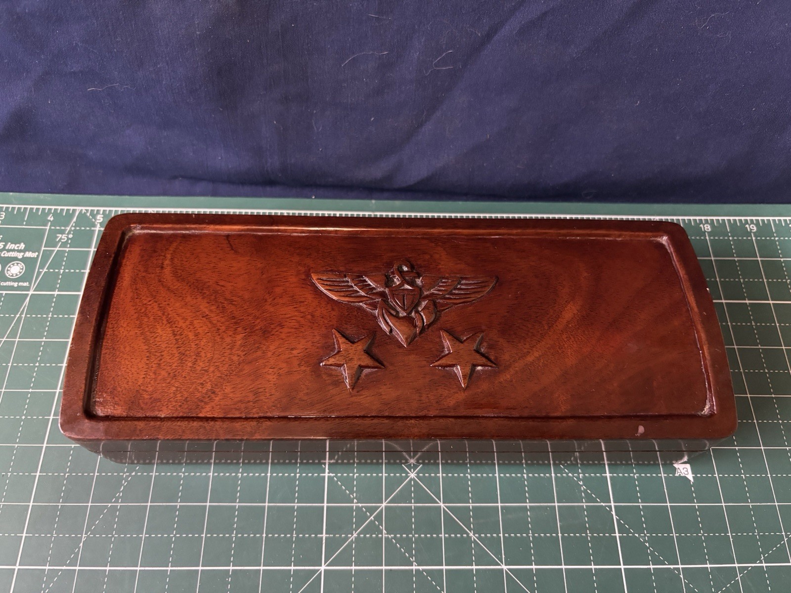 Vintage US Navy Rear Admiral Hand Made Cigar Box Haiti 