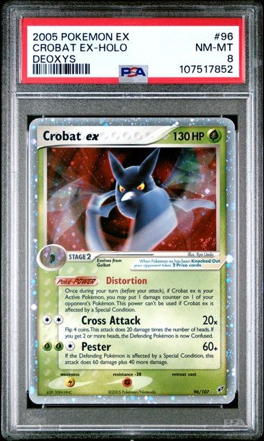 2005 POKEMON EX DEOXYS #96 CROBAT EX-HOLO DEOXYS PSA 8