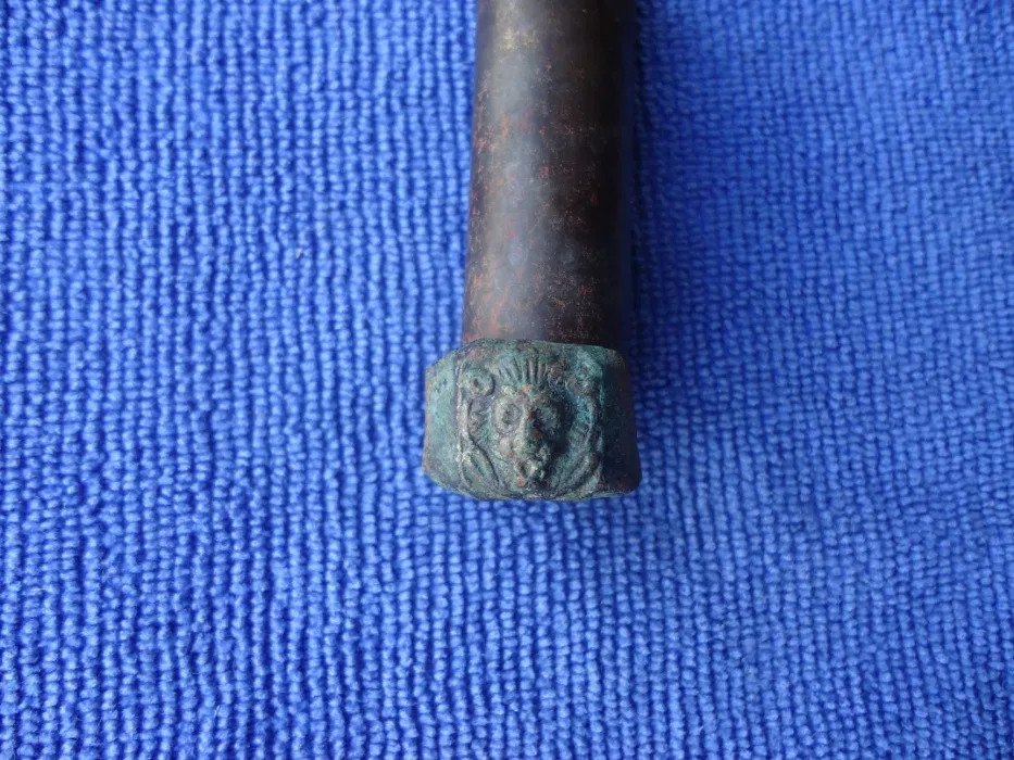 Antique Ancient Bronze Ring Heraldic Lion Shield Relief Relic Artifact Rare