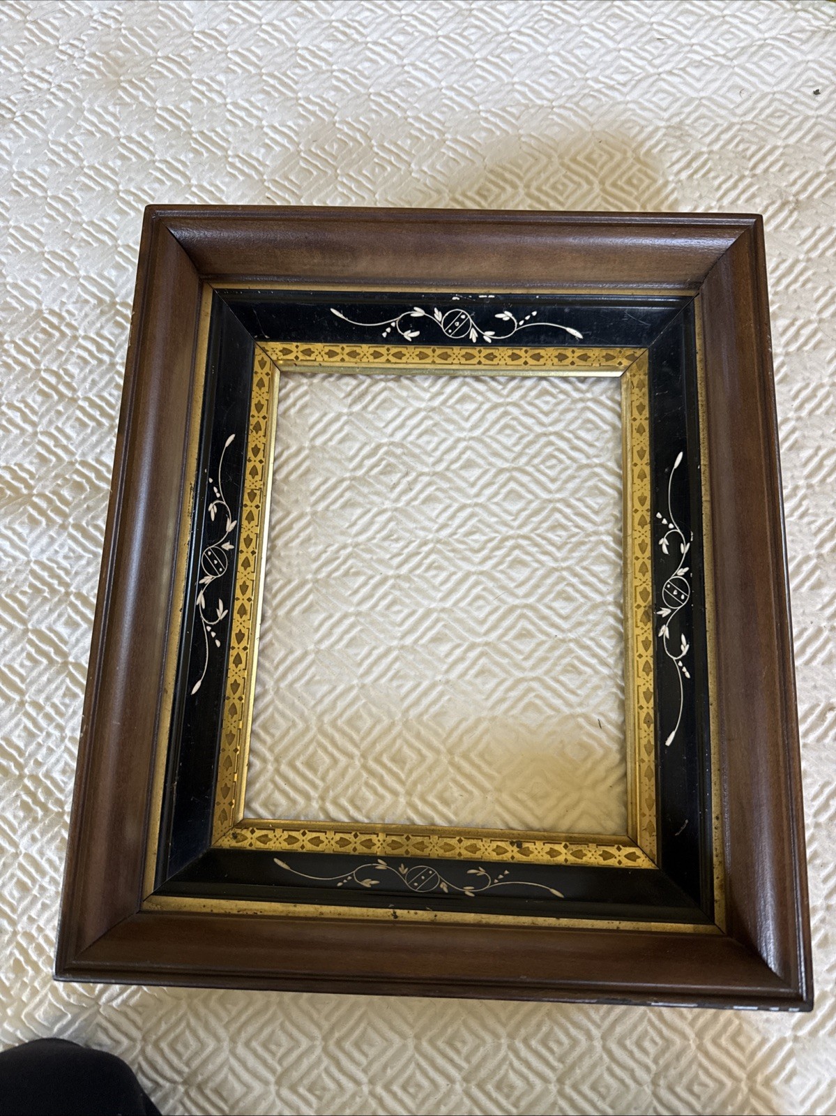 Antique Eastlake Victorian Walnut Picture Frame 12.5\