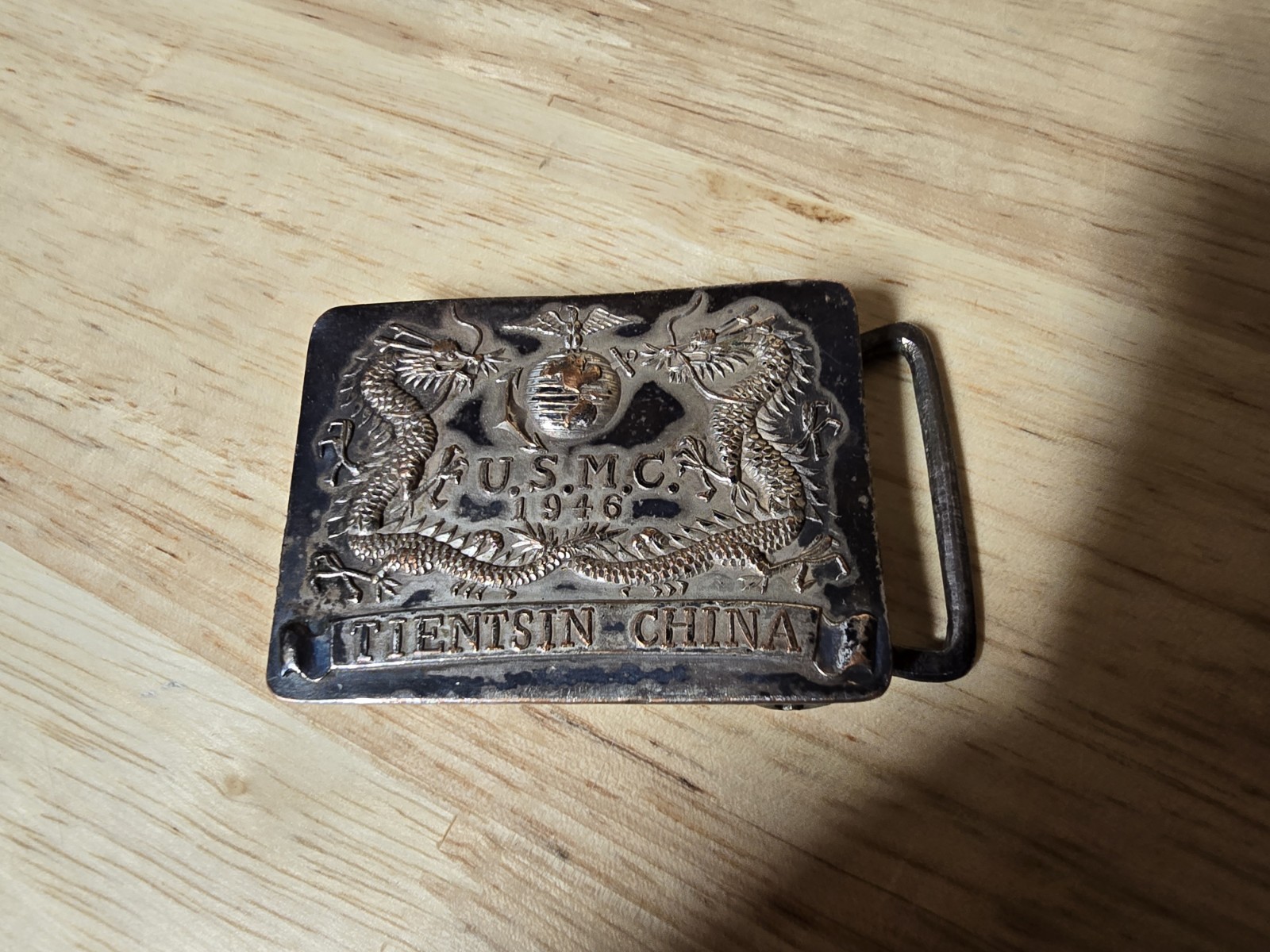 USMC Tientsin China 1946 Belt Buckle WW2 Marines