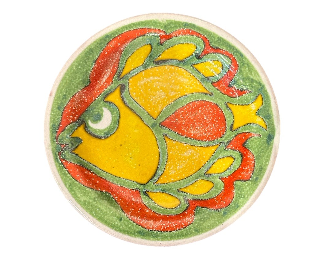 Vintage Desimone Retro Art Pottery 7.5” Fish Plate Italy New Label 8 Available