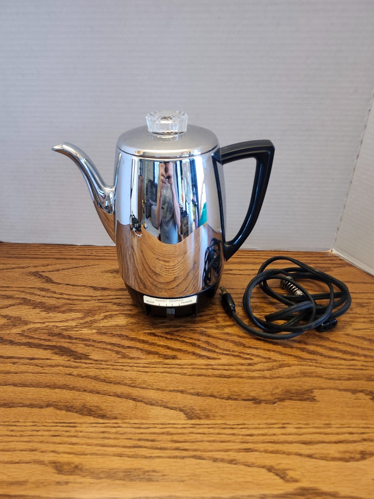 Vtg General Electric GE Handi Hannah Steel 10-Cup Percolator Coffee Pot  (Works)