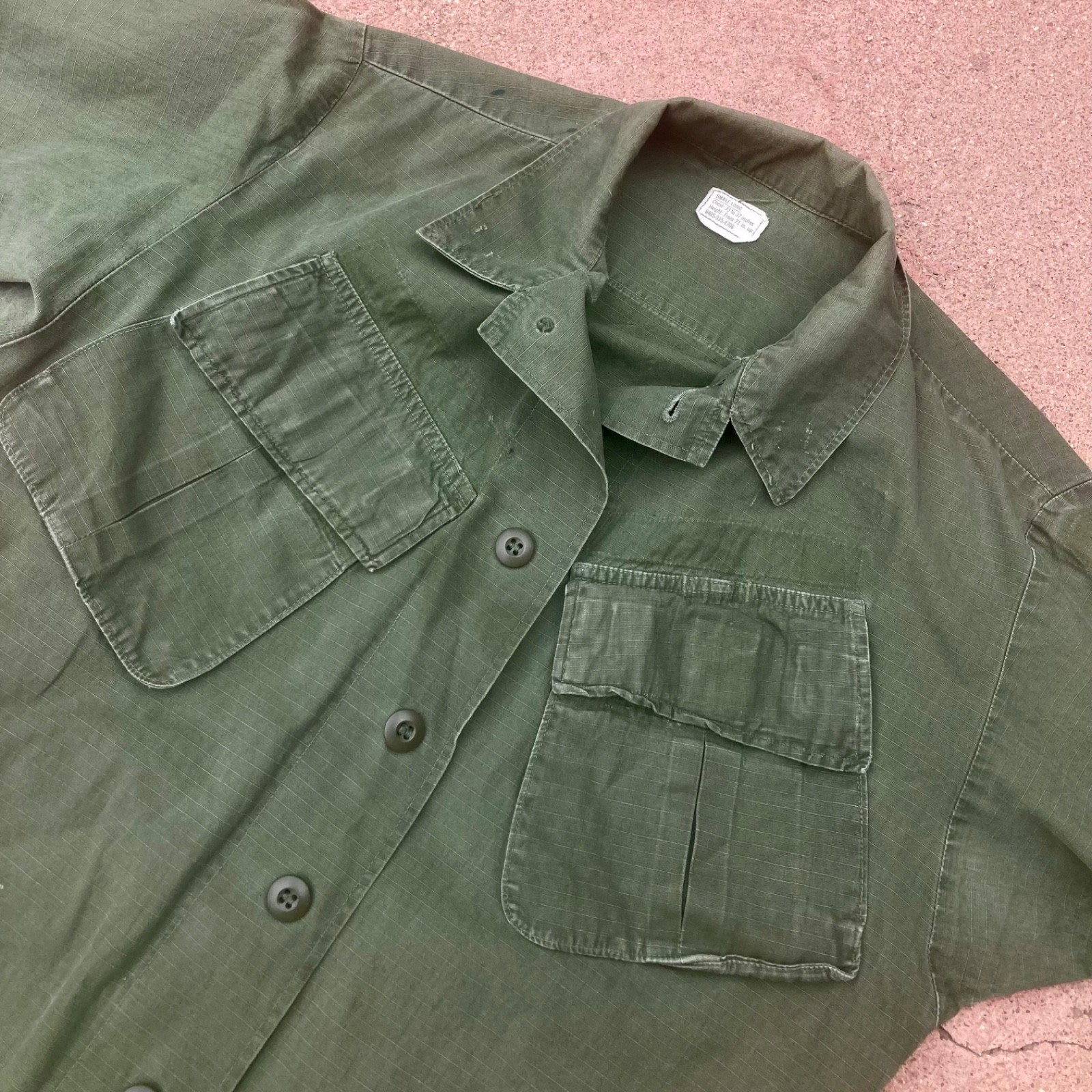 True Vintage 1968 Ripstop Army Poplin Jungle Shirt / Field Jack Second Pattern S