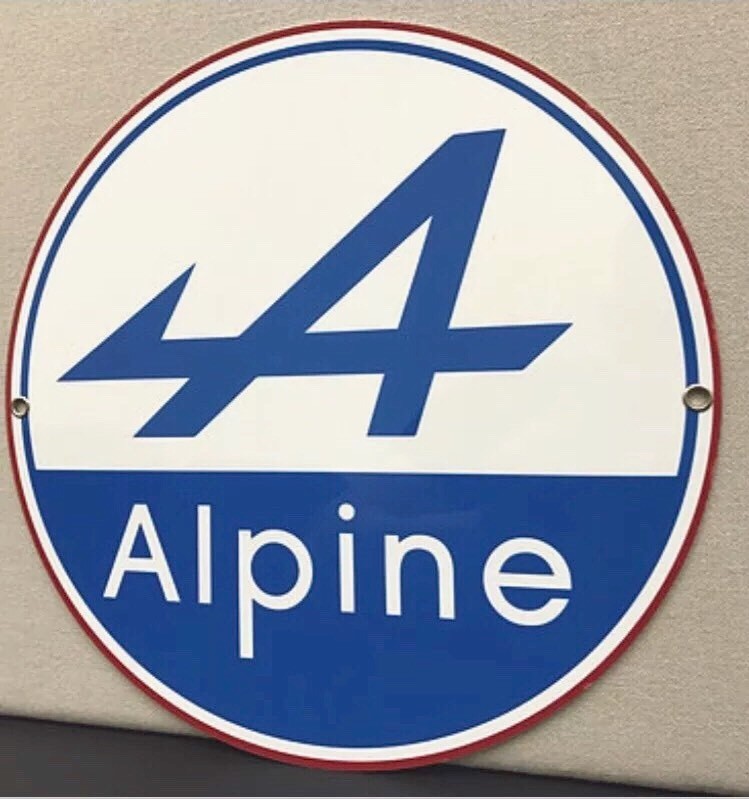 Alpine French Racing Renault  Vintage Logo Reproduction Garage Sign