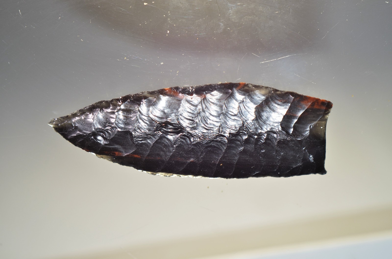 4.26 Inch Obsidian Knife Blade Primitive Tool Reproduction